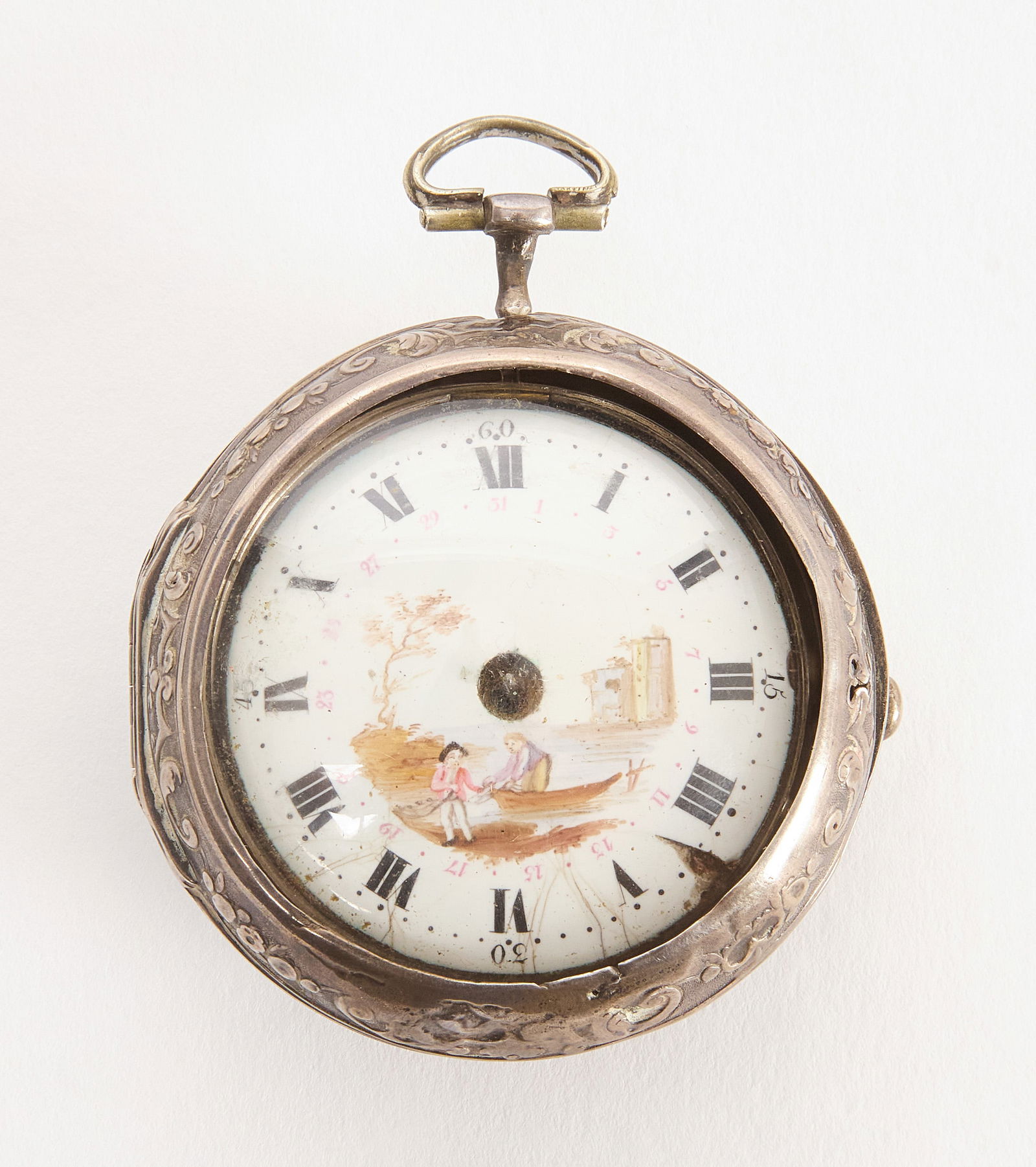 Silver Key-Wind Pocket Watch with Silver Case (1 of 2)