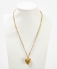 14k Gold Heart Locket with 10k GF Chain