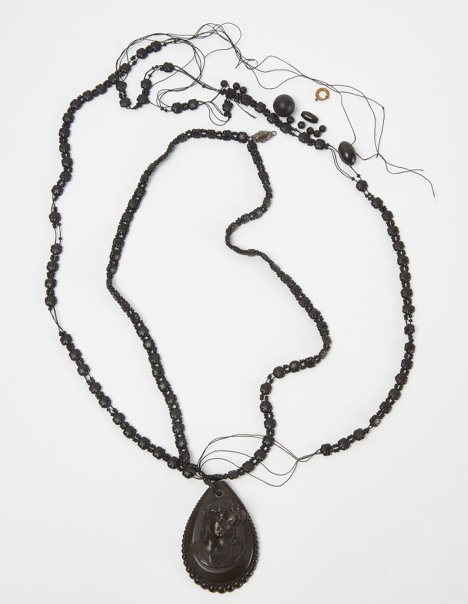 Gutta Percha Mourning Pendant Necklace (1 of 3)