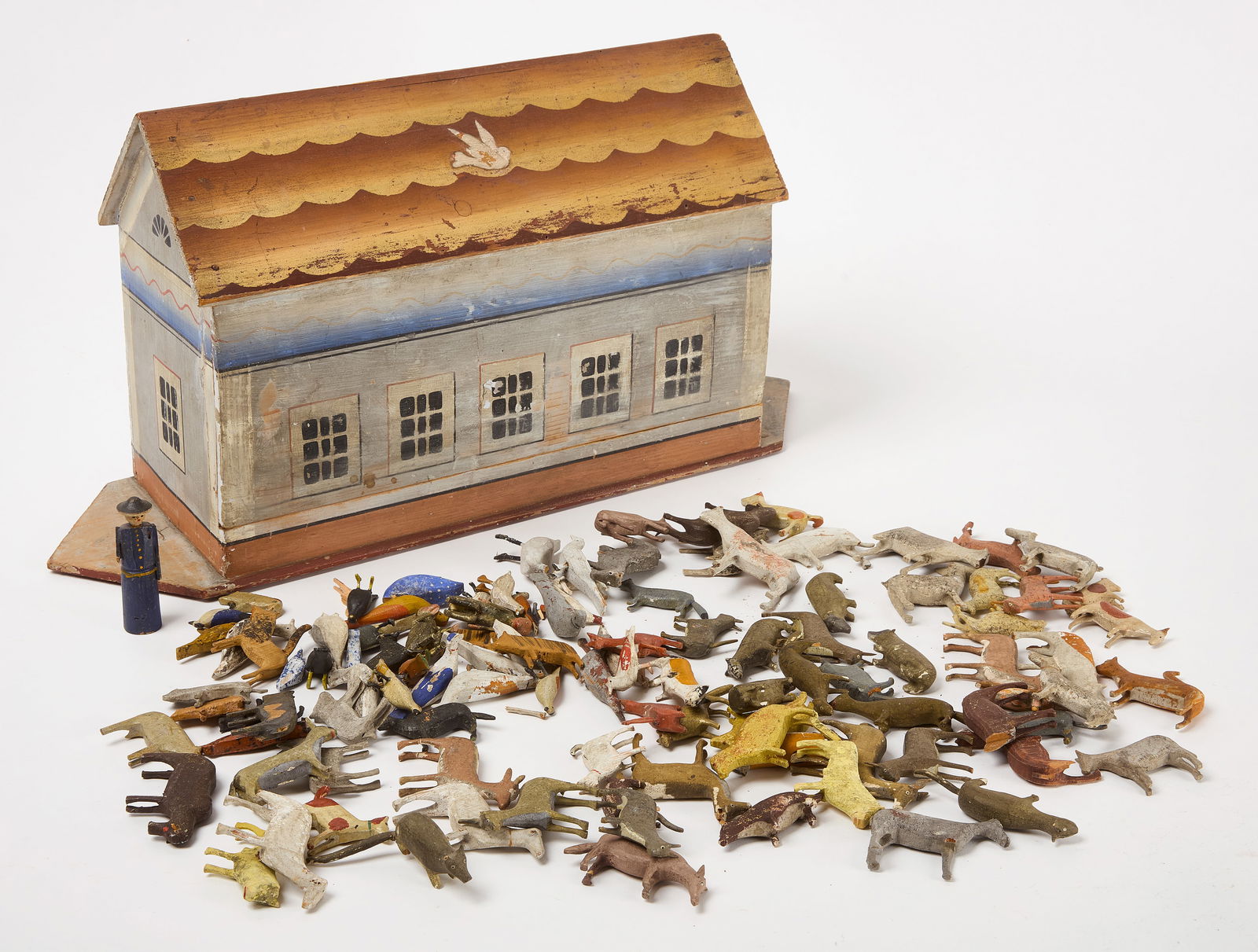 Antique Noah's Ark With Animals (1 of 3)