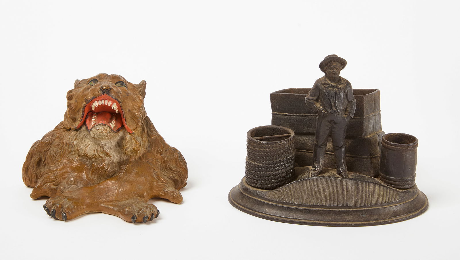 Nautical Smoking Stand and Roaring Lion Inkwell (1 of 7)