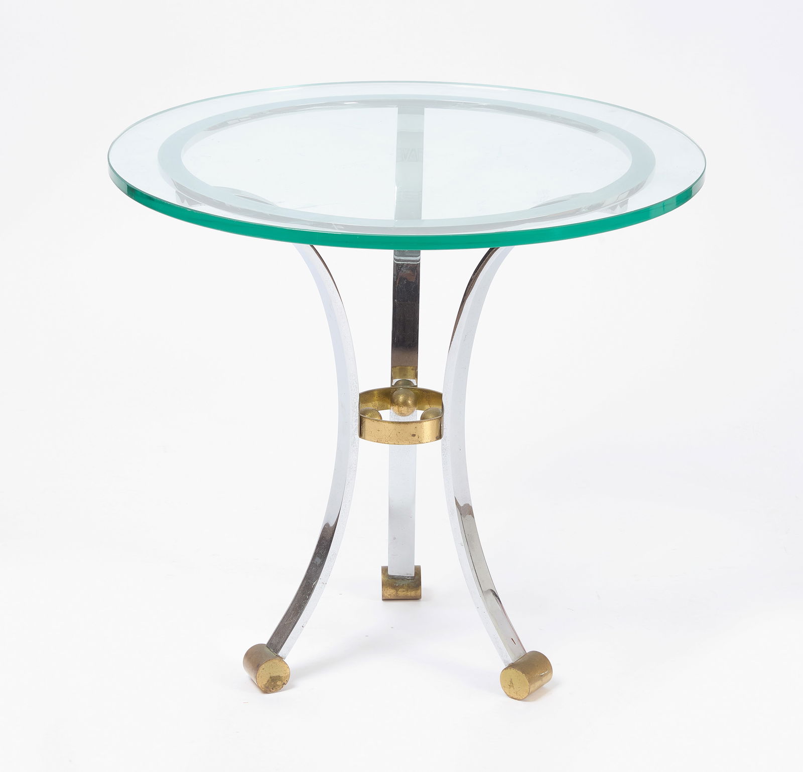 Chrome and Brass MCM Table Attr. Maison Jansen (1 of 3)