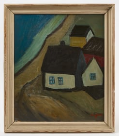 Ivan Jordell- Modernist Cottages by the Sea, Signed