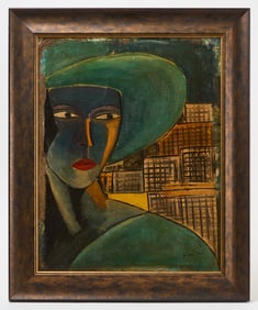 Jeno Gábor - Untitled Lady in the City, Signed