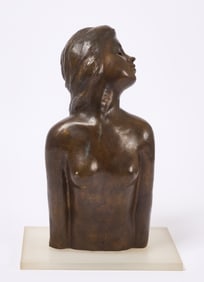 Victor Salmones - Bronze Nude Bust, Signed