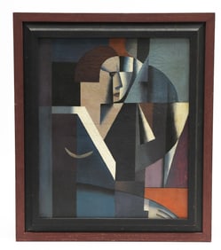 Russian Cubist Oil on Canvas, Signed