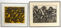 Lester Johnson - 'Crouching Men', and 'Three Seated Men'