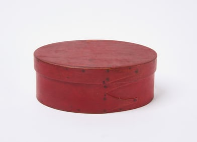 Shaker Oval Pantry Box in Red Paint