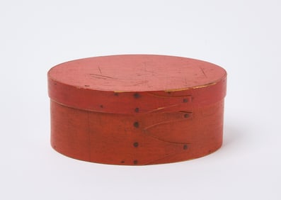 Shaker Oval Pantry Box in Bittersweet Orange Paint