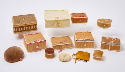 Group of Shaker Sewing Boxes and Implements