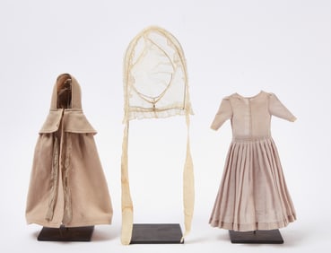 Shaker Dolls Dress, Cape, and Summer Bonnet