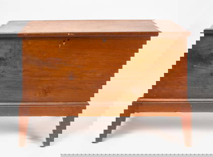 Southern Blanket Chest: Southern blanket chest. Walnut with hard pine. American, likely Virginia or North Carolina,&nbsp;early 19th century. H 27-1/2 in. W 40 in. D 17-1/2 in. Condition: Some light deterioration to the under