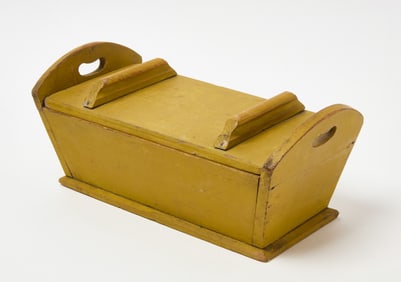 Covered Dough  Box in Mustard Yellow Paint