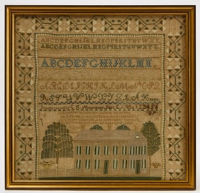 Rare Virginia Needlework Sampler - C. H. Monroney