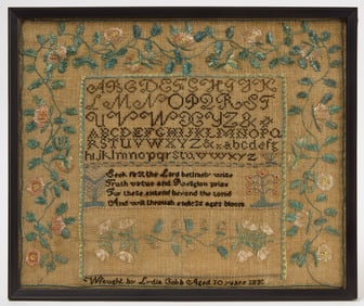 Needlework Sampler - Lydia Cobb, 1831
