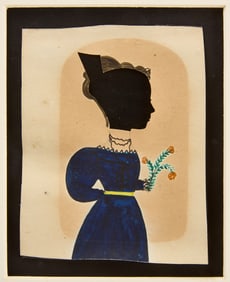 Puffy Sleeve Artist - Silhouette Profile of a Girl in Blue