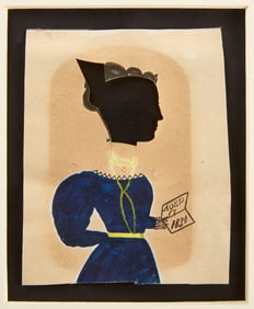 Puffy Sleeve Artist - Silhouette Profile of a Young Lady