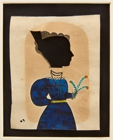 Puffy Sleeve Artist - Profile Silhouette of a Young Lady in Blue