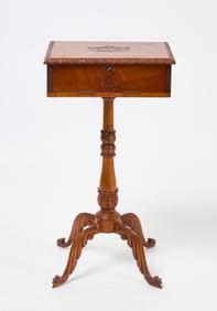 Classical American Carved Sewing Stand