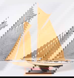 Large Ship Model 'Prospero': Large ship model &#39;Prospero&#39;. American, second quarter of the 20th century. H&nbsp; L 72 in.&nbsp;D 12 in. Condition: Flaking to bottom rudder. Other surface imperfections, slight wear. Some te