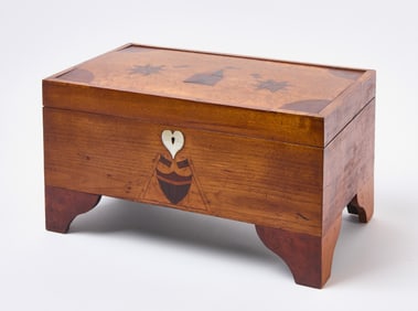 Bird's Eye Maple Sewing Box with Patriotic Inlay