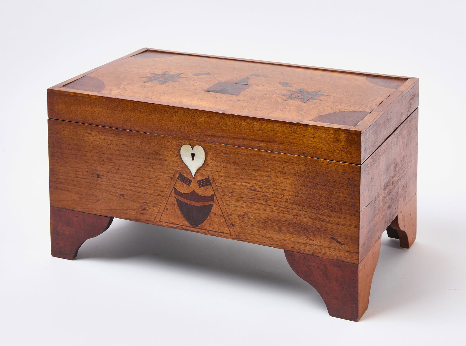 Bird's Eye Maple Sewing Box with Patriotic Inlay (1 of 6)