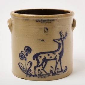 Stoneware Crock with Deer - Havana NY