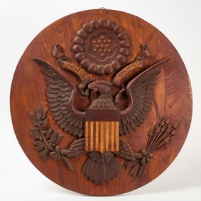 Carved Patriotic Eagle Plaque