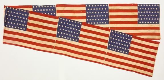 Uncut Series of Six 45-Star US Flags