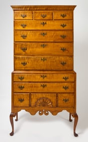 Queen Anne Tiger Maple Chest on Chest - Dunlop School