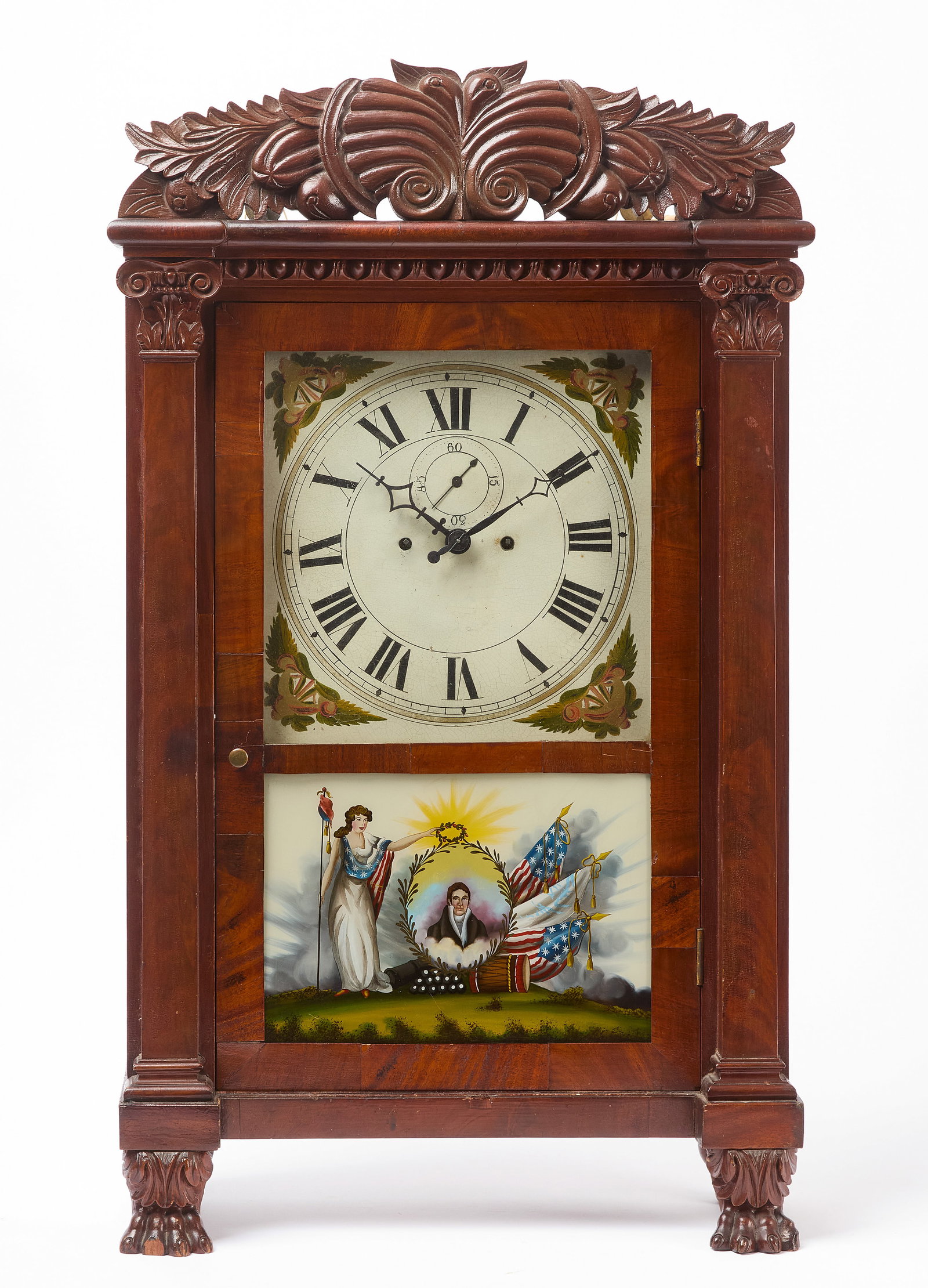 S. Clarke Pillar and Scroll Mantel Clock (1 of 8)