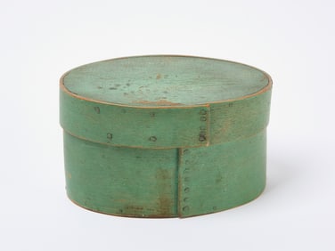 Oval Pantry Box in Apple Green Paint