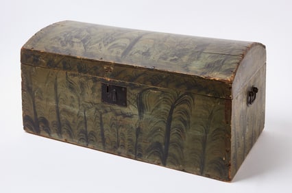 Paint-Decorated Dome Top Trunk