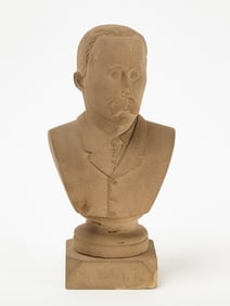 Folk Art Stone Bust of a Man