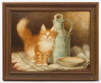 Percy Sanborn - Cat with Milk Pail