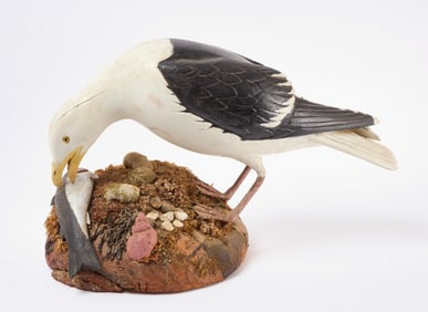 Carved Gull with Fish