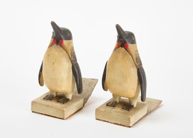 Pair of Carved Folk Art Penguins - Charles Hart