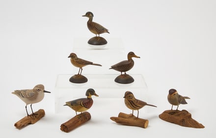 James Lapham - Eight Miniature Birds Carvings
