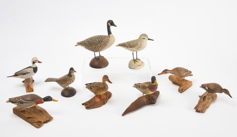 James Lapham - Eight Miniature Birds Carvings