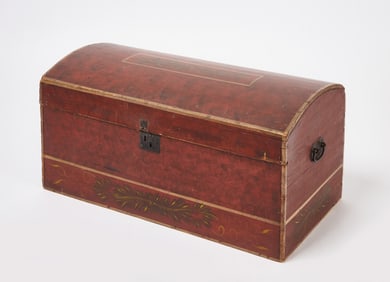 Paint-Decorated Dome-Top Trunk