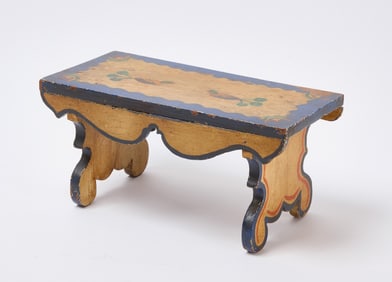 Paint-Decorated Footstool