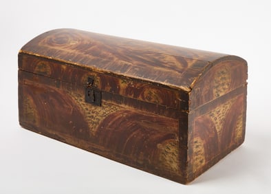 Paint-Decorated Dome Top Trunk