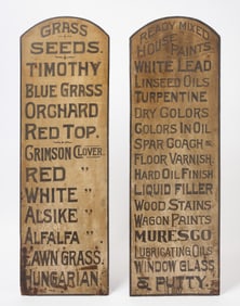 Pair of Early General Store Trade Signs