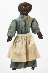 Afro-American Rag Doll with Blue Dress
