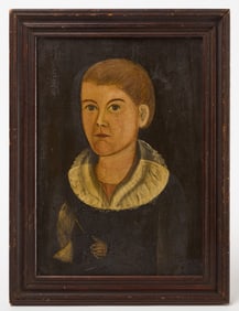 Ralph Curtis - Folk Portrait of a Young Boy