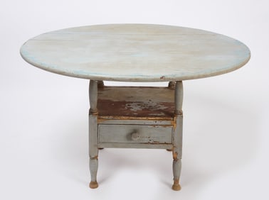 Painted Hutch Table with Single Drawer