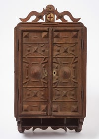 Tramp Art Wall Cabinet