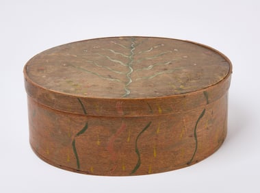 Oval Paint-Decorated Box