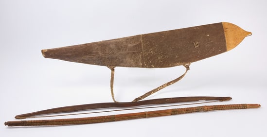 Two Inuit Bows with Quiver