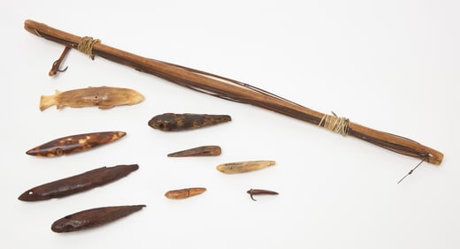 Group of Inuit Fishing Material